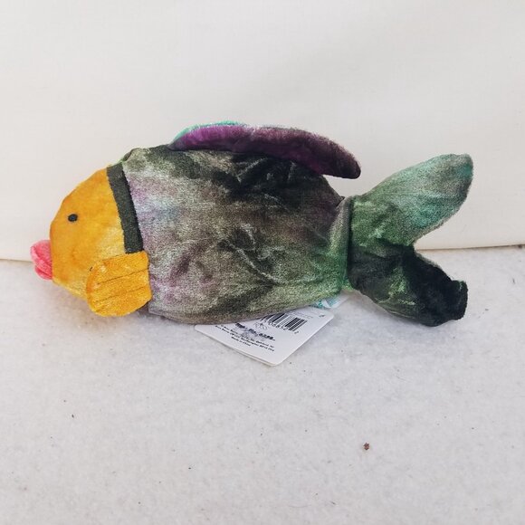 Fish Russ Berrie PUCKERS #6852 Bean Bag Plush Multicolor 10" march 20 1997 birth - Picture 2 of 13